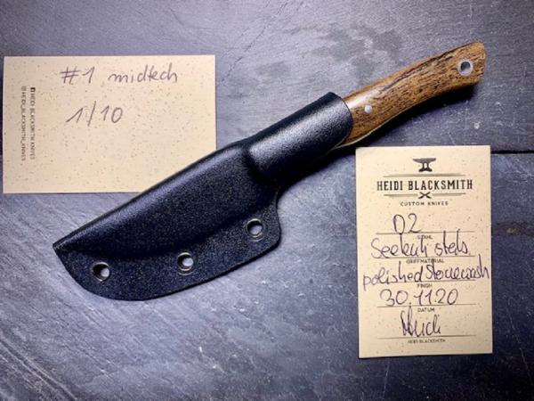 Semi Custom Knife Heidi Blacksmith mit Seekuh-Knochen